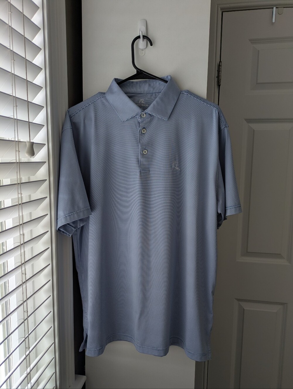 Blue & White Striped RHOBACK Polo (L) - Picture 2 of 4